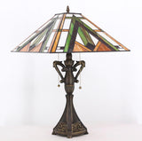 16 inch Tiffany Table Lamp Mission Style Stained Glass Desk Reading Light