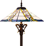 16 inch Tiffany Floor Lamp Mission Style Stained Glass Standing Reading Light