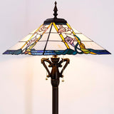 16 inch Tiffany Floor Lamp Mission Style Stained Glass Standing Reading Light