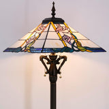 16 inch Tiffany Floor Lamp Mission Style Stained Glass Standing Reading Light