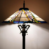 16 inch Tiffany Floor Lamp Mission Style Stained Glass Standing Reading Light