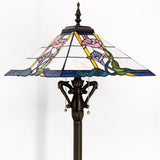 16 inch Tiffany Floor Lamp Mission Style Stained Glass Standing Reading Light