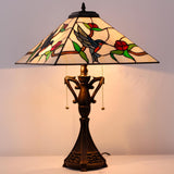 16 inch Mission Tiffany Style Table Lamp Hummingbird Square Reading Light