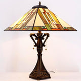 16 inch Tiffany Table Lamp Mission Style Stained Glass Desk Reading Light