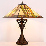 16 inch Tiffany Table Lamp Mission Style Stained Glass Desk Reading Light