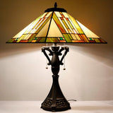 16 inch Tiffany Table Lamp Mission Style Stained Glass Desk Reading Light