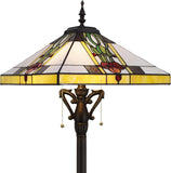 16 inch Tiffany Floor Lamp Square Mission Style Stained Glass Standing Reading Light