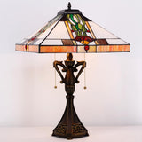 16 inch Tiffany Style Table Lamp Antique Stained Geometric Desk Reading Light