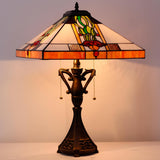 16 inch Tiffany Style Table Lamp Antique Stained Geometric Desk Reading Light