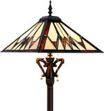 16 Inch Tiffany Floor Lamp Mission Style Stained Glass Reading Light