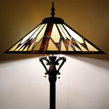 16 Inch Tiffany Floor Lamp Mission Style Stained Glass Reading Light