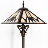 16 Inch Tiffany Floor Lamp Mission Style Stained Glass Reading Light