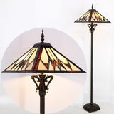 16 Inch Tiffany Floor Lamp Mission Style Stained Glass Reading Light