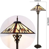 16 Inch Tiffany Floor Lamp Mission Style Stained Glass Reading Light