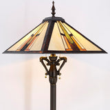 16 inchTiffany Floor Lamp Mission Style Stained Glass Standing Light (Multicolour)