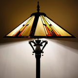 16 inchTiffany Floor Lamp Mission Style Stained Glass Standing Light (Multicolour)