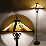 16 inchTiffany Floor Lamp Mission Style Stained Glass Standing Light (Multicolour)