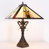 16 inch Tiffany Table Lamp Mission Style Stained GlassReading Light (Multicolour)