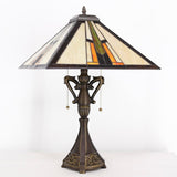 16 inch Tiffany Table Lamp Mission Style Stained GlassReading Light (Multicolour)