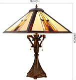 16 inch Tiffany Table Lamp Mission Style Stained GlassReading Light (Multicolour)