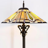 16 Inches Tiffany Floor Lamp Square Mission Style Stained Glass Standing Light